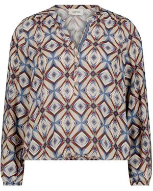 Cartoon Casual-Bluse Mit Muster - Grau