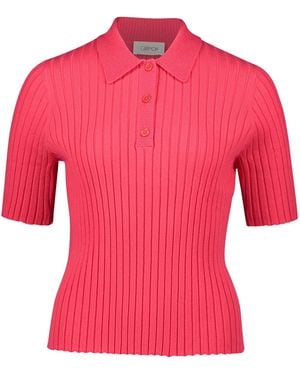 Cartoon Strickpullover Mit Kragen - Pink