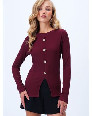Trend Alaçatı Stili Trend Alaat Stili Shirt - Lila