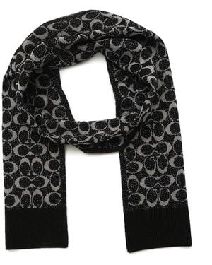 COACH Schal Metallic Signature C Scarf - Schwarz