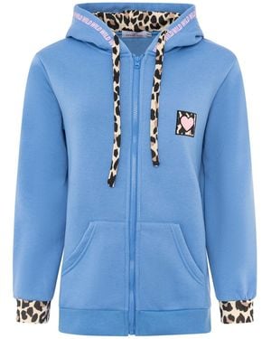 Zwillingsherz Kapuzensweatshirtjacke - Blau