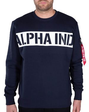 Alpha Industries Sweatshirt Stripe - Blau