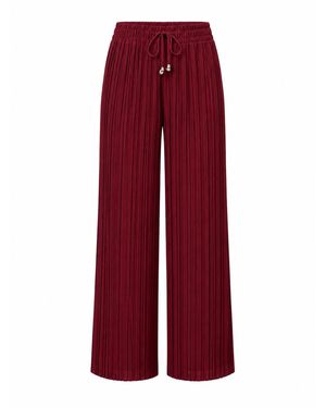 Worldclassca Bügelfaltenhose Damen Plissee Sommer Hose - Rot
