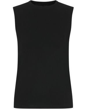 Evoni Shirt Ärmellos Aus Baumwoll-Elasthan-Mix - Schwarz