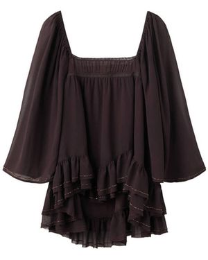 Mango Bluse Marron - Schwarz