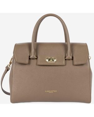 Lancaster Handtasche Lancaster Sac Main A Rabat Avec Fermoir M Milano Cosmos Sable Fonc - Natur