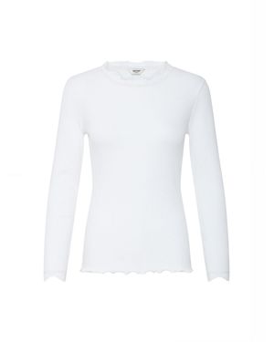 Oxmo Langarmshirt Oxnsuna Lace - Weiß
