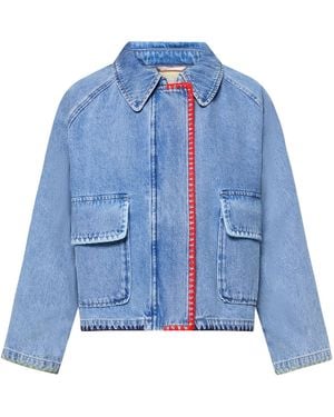 AMBER & JUNE Jeansjacke Mit Aufgesetzten Taschen - Blau
