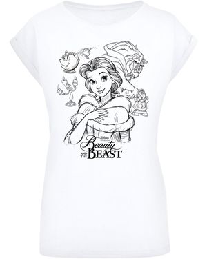 F4NT4STIC Shirt 'Die Schöne Und Das Biest' - Weiß