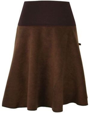 dunkle design Rock A-Linie Fleece - Braun