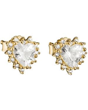 Thomas Sabo Ohrstecker Mit Weißem Zirkonia Im Herzschliff - Mettallic