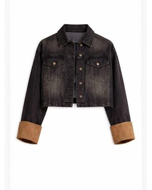 its basic Its Basic Übergangsjacke Straight Denim Jacket - Schwarz