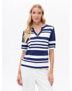 Passioni Pullover Gestreiftes Shirt - Blau