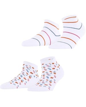Esprit Socken Flowers & Stripes 2-Pack - Weiß