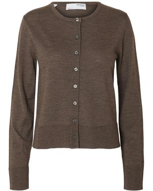 SELECTED Strickjacke Slfthea - Braun