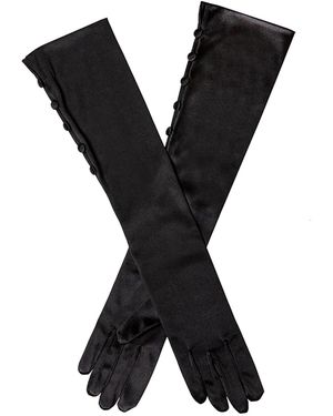 Dirndline Fingerhandschuhe Lang - Schwarz