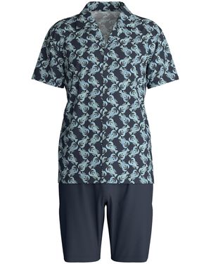 CALIDA Pyjama Kurz Relax Imprint - Blau