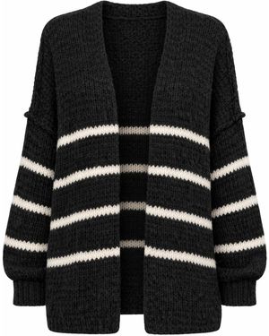 Worldclassca Strickjacke Strick Jacke Mit Streifen - Schwarz