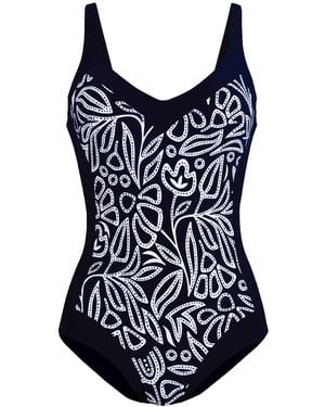 Anita Badeanzug Flower Dots - Schwarz