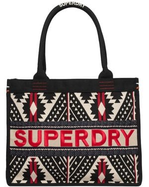 Superdry Damen Handtaschen Allrounder Mit Stickerei - Rot