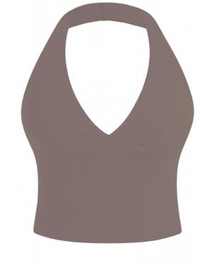 GOD SAVES QUEENS Sporttop Second Skin Studio Halter Top - Grau
