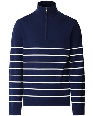 Hackett Pullover STRIPE HALF ZIP - Blau