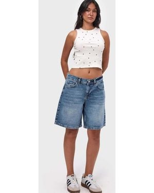 its basic Its Basic Jeans Elasticated Baggy Denim Short - Blau