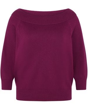 Zero Strickpullover Mit Carmenausschnitt - Lila