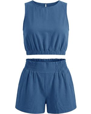 Imily Bela Set: Top Und Shorts - Blau
