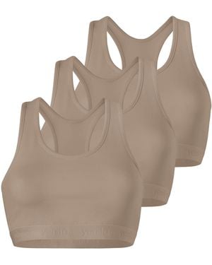 Yenita Bustier 3Er Set Sports-Collection Mit Breiten Trägern - Braun