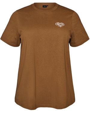 Zizzi T-Shirt Mliz - Braun
