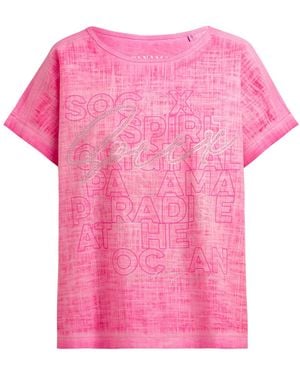 SOCCX Blusenshirt Im Stoffmix Mit Artwork - Pink