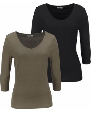 Flashlights V-Shirt (Packung, 2Er-Pack) - Schwarz