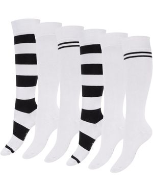 footstar Kniestrümpfe Ringel - Weiß