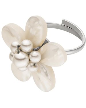 PURELEI Ring Pearly Flower - Weiß