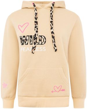 Zwillingsherz Kapuzensweatshirt Fearless - Natur