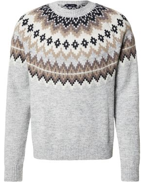 Gap Pullover Fair Isle Yoke - Grau