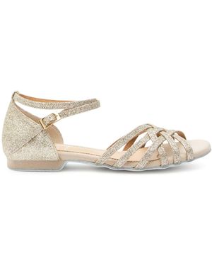 Dancing Queen Riemensandale Joy Tanzschuhe Glitter Mikrofaser - Weiß