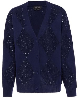 usha BLACK LABEL Strickjacke - Blau