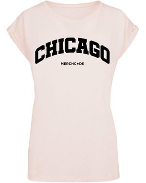 Merchcode T-Shirt 'Chicago' - Pink