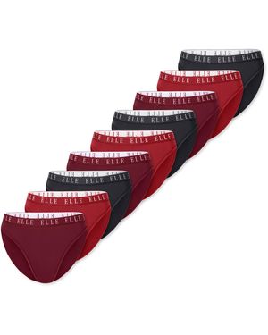 Elle Slip High Leg Logo - Rot