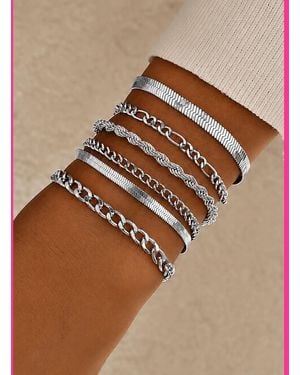 NTHIRTYTHREE Schmuckset Schmuckset 6 Stück Vergoldeter Edelstahl Armbänder Schmuck - Braun