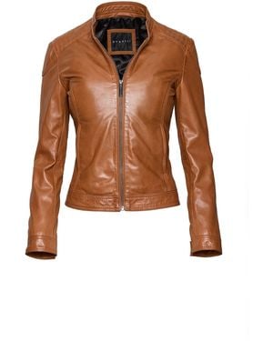 Bugatti Lederjacke Aus Weichem Leder - Braun