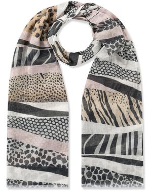 Codello Schal Mit Animal-Muster-Mix - Grau