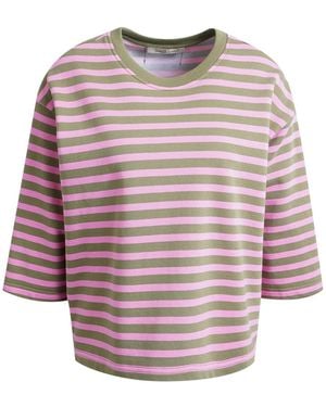 Smith & Soul Gestreiftes Sweatshirt Mit 3/4-Ärmeln - Pink