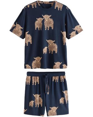 Next Pyjama Hamish The Highland Cow - Blau