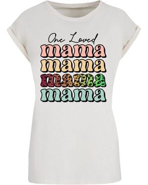 F4NT4STIC T-Shirt Mothers Day Mama Typography Leopard Print Pastel - Grau