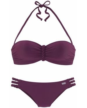 Buffalo Bügel-Bandeau-Bikini, mit Flecht-Detail - Lila