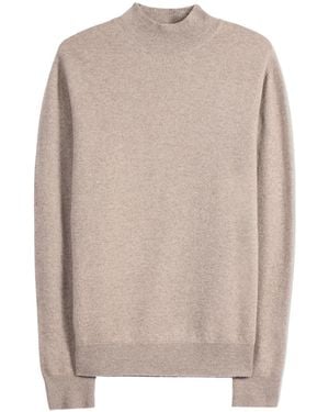 Gobi Cashmere Pullover Timeless Mock Neck Cashmere Sweater - Natur