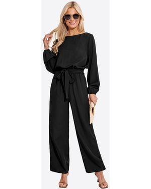 CUPSHE Jumpsuit Boat Neckline - Schwarz